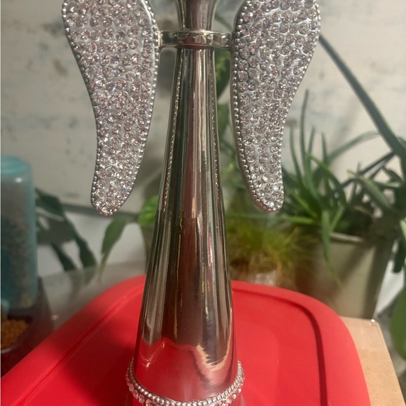 Silver Rhinestone Angel candle holder - Picture 2 of 4